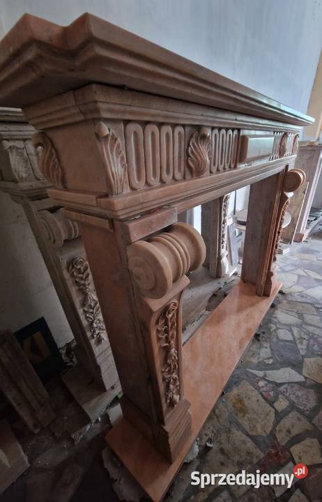 Obudowa kominkowa z marmuru portal marmur BIAŁY Obudowy Luboń