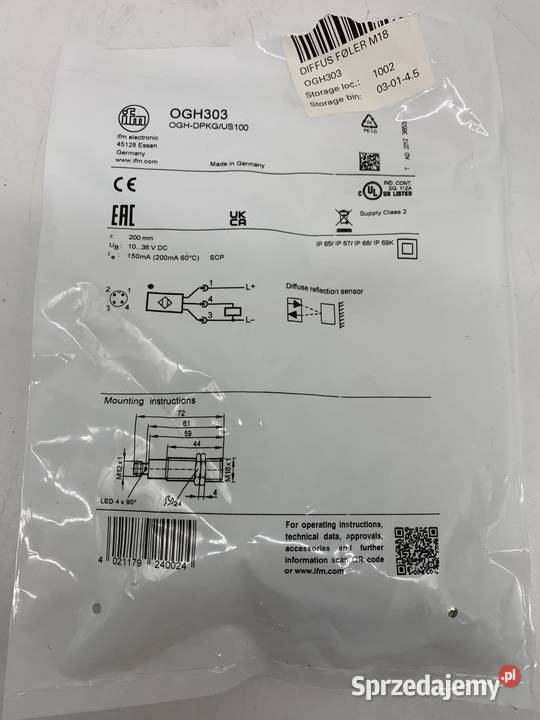 IFM OGH303 Czujnik dyfuzyjny Warszawa