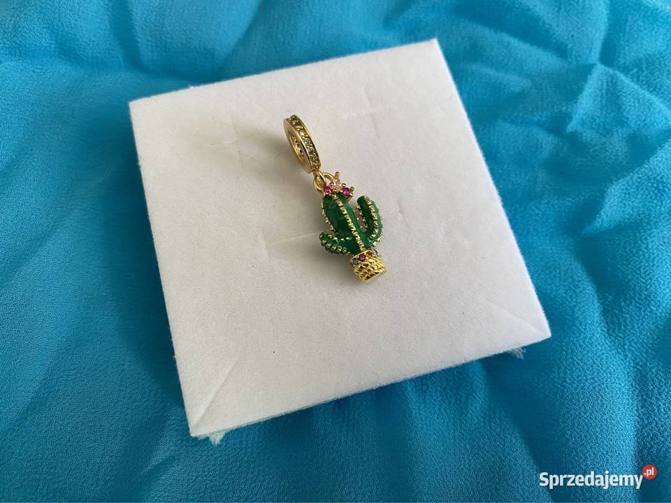 nowa pozłacana zawieszka charms beads kaktus w Gdynia