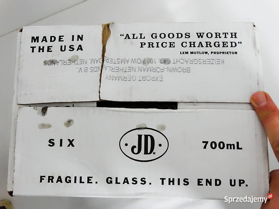 Puste butelki Jacku Danielsie 700 ml z nakrętką lubelskie Biłgoraj sprzedam
