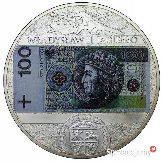 OLBRZYM 70 mm Moneta Banknot Srebro Władysław Będzin