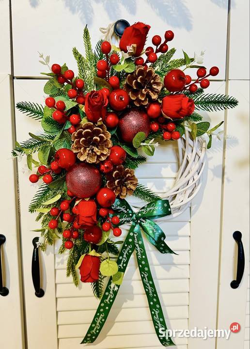Wianek Bożonarodzeniowy Premium uroczy gęsty wielokolorowy Przysucha
