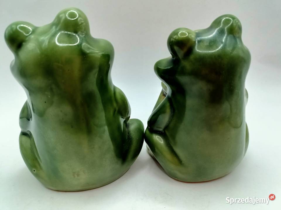 Ceramiczne figurki żab żabek 2 sztuki Zamość