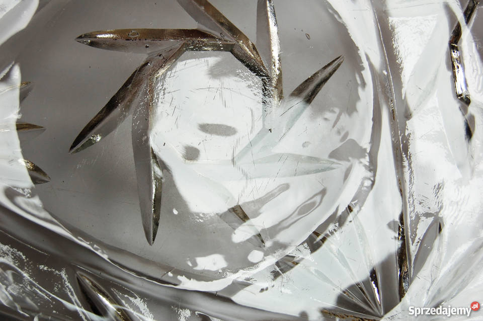 Patera na ciasto vintage szkło szlif 30 Lublin