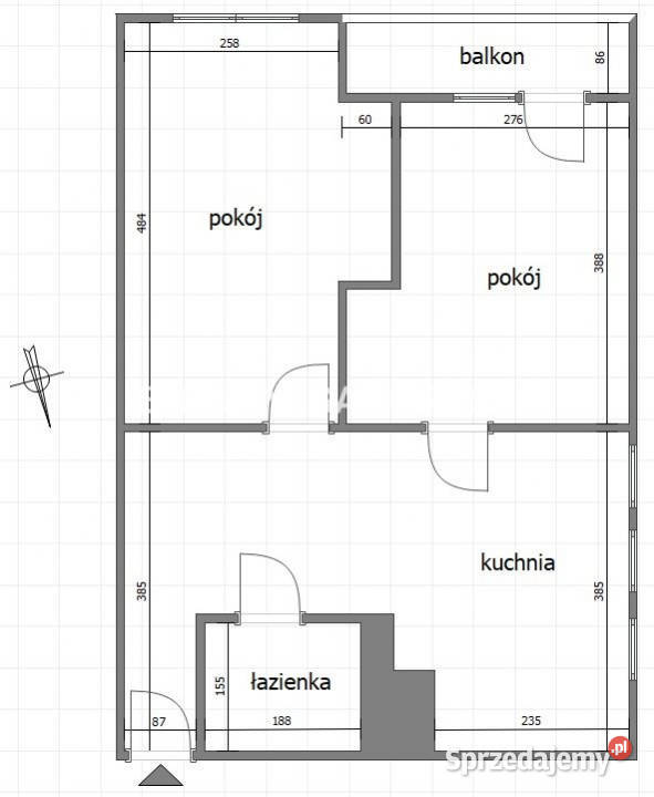 Ogłoszenie mieszkanie 38m2 2pok Kraków Piętro 1 Wynajem