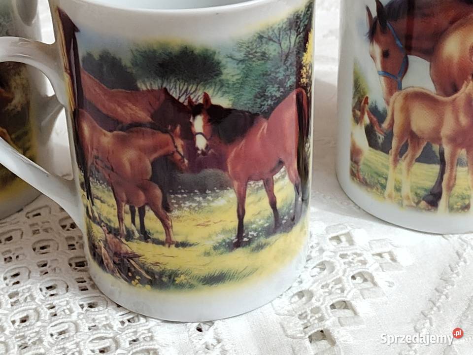 Kubki porcelanowe wzór konie Legnica
