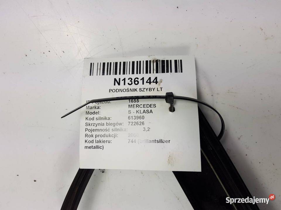 PODNOŚNIK SZYBY LT A2207300346 MERCEDES W220 Pozostałe Lipno sprzedam