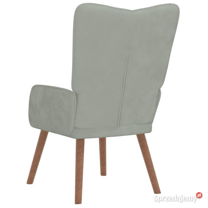 Fotel jasnoszary obity aksamitem WM327655