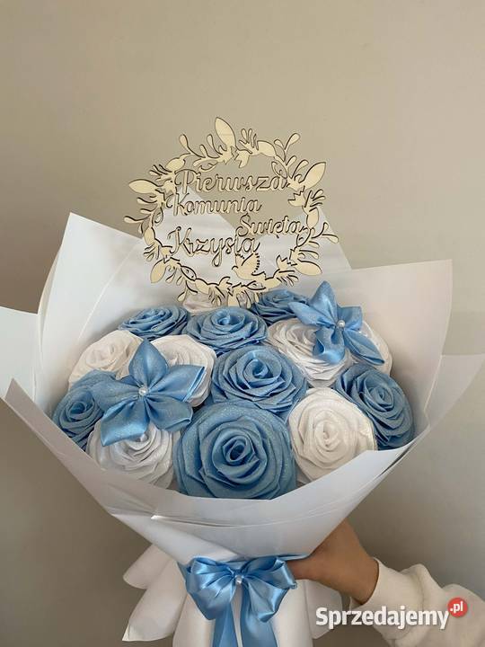 Bukiet prezent na komunię wieczne róże Dąbrowa Górnicza