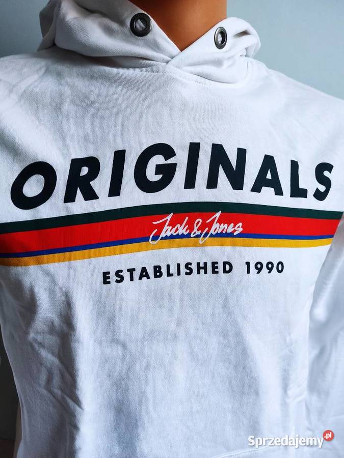 Bluza z kapturem Jack Jones biała Głuchołazy