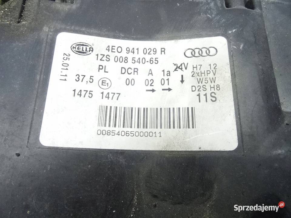 AUDI A8 D3 LAMPA PRZEDNIA LEWA BIXENON Przemęt