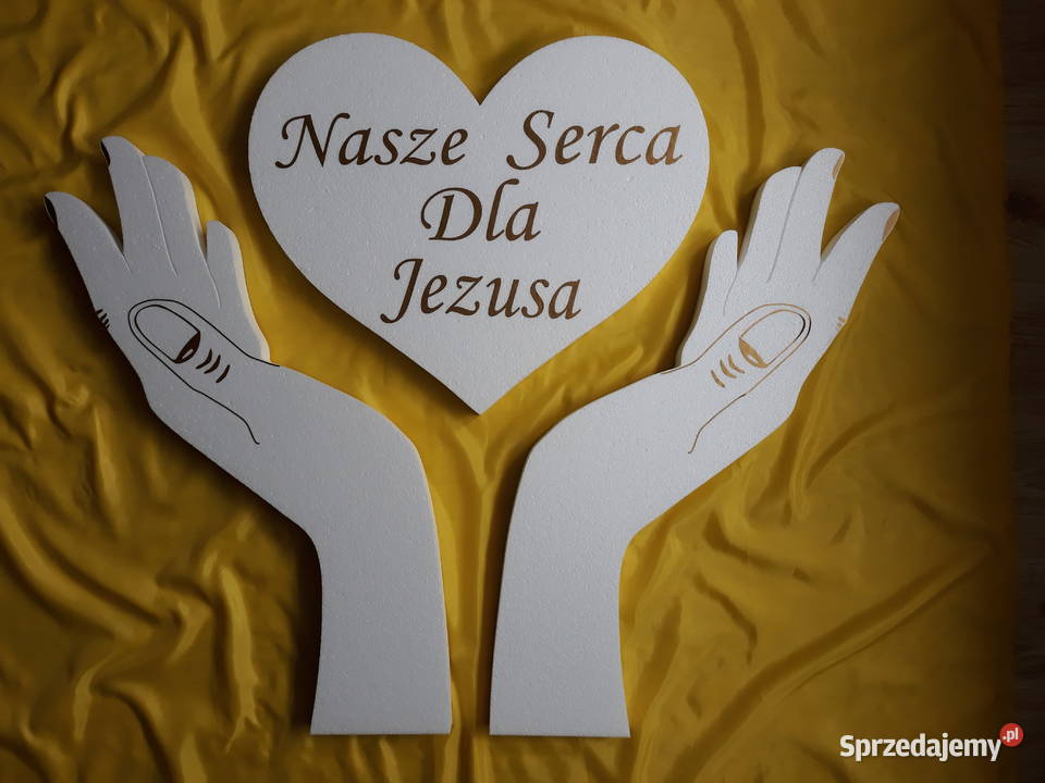 Dłonie z sercem dekoracja Pierwsza Komunia Dobrzyca