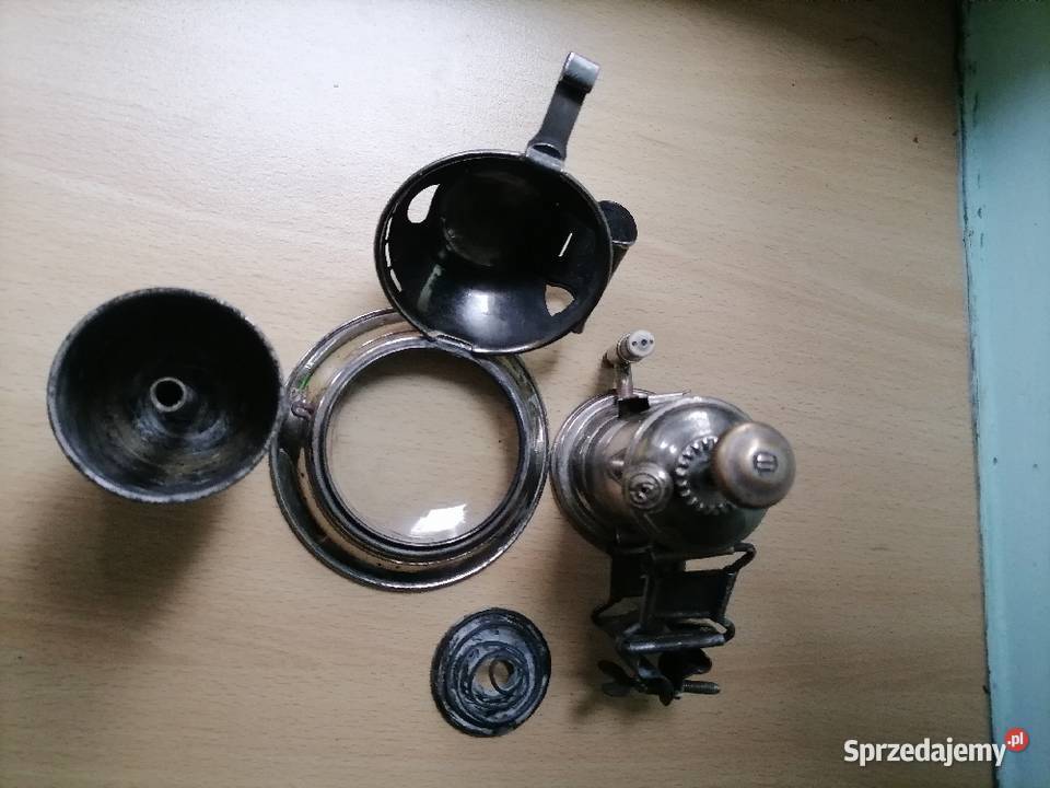 Stara lampa rowerowa na karbid Kraków