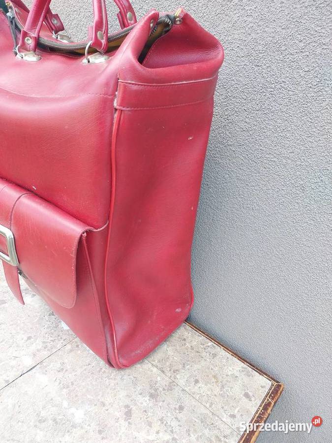 6 Stara torba duża czerwona PRL dekoracja Tczew sprzedam