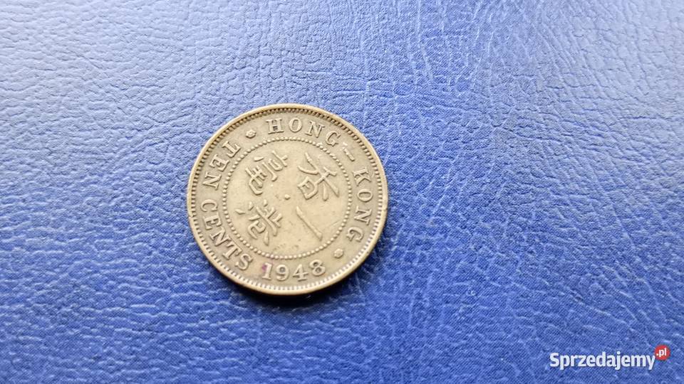 Stare monety 10 cent 1948 Hong Kong Lesko