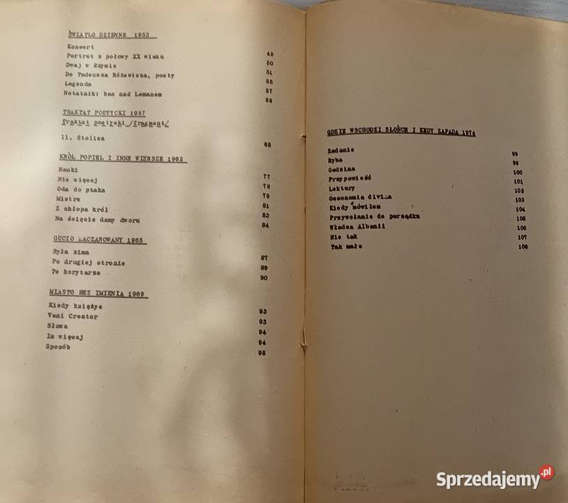 Czesław Miłosz Wiersze Wydawnictwo opozycyjne Koźminek