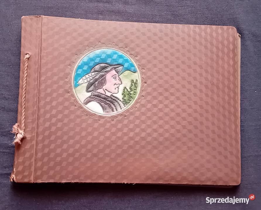 Zabytkowy album na zdjęcia z wizerunkiem górala Koźminek