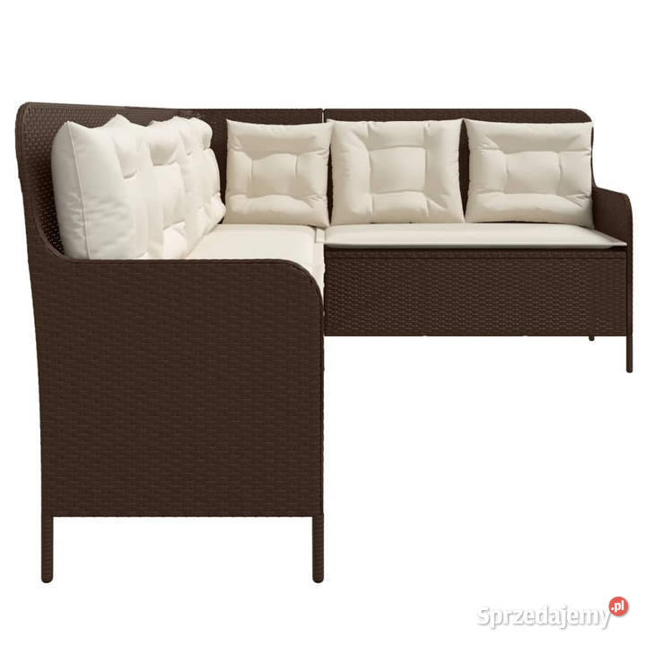 Narożna sofa ogrodowa z poduszkami brązowa mazowieckie Warszawa