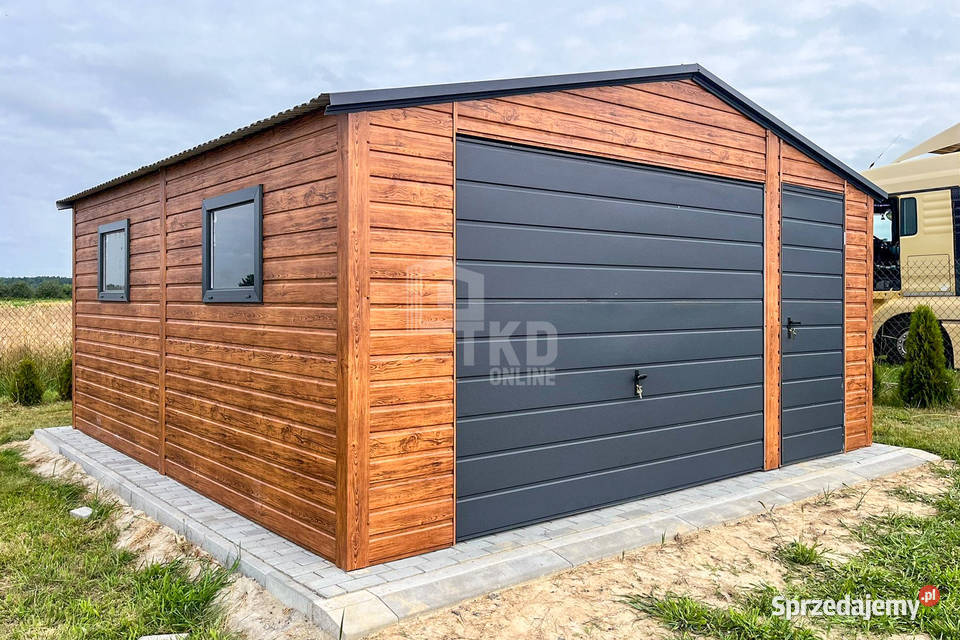 Garaż blaszany 5x5m Brama uchylna drzwi 2x okno Kraków