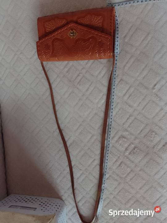 Real Leather Brązowa skórzana torebka z Madrytu brązowy/beżowy Kraków