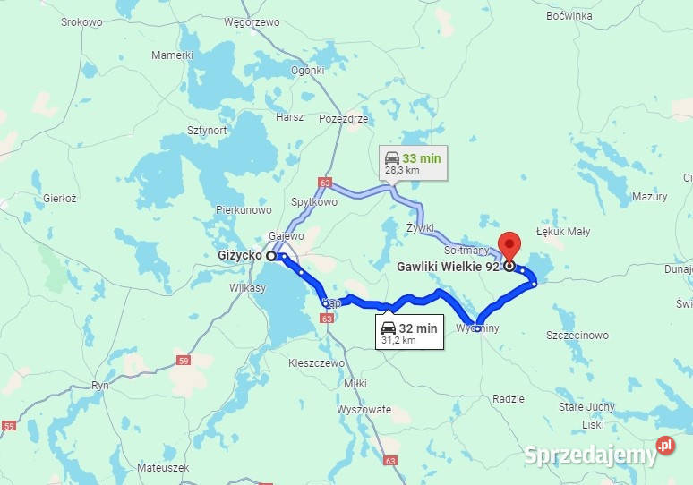 Sprzedam siedlisko 15 ha na Mazurach Sprzedaż warmińsko-mazurskie Gawliki Wielkie