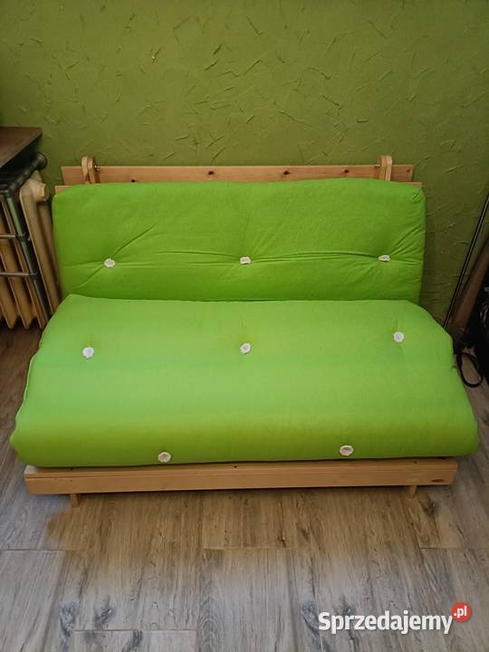 Sofa drewniana z materacem futon rozkładana Sofy i kanapy Łódź