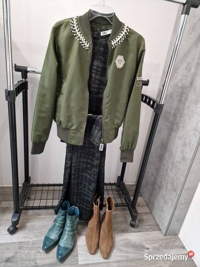 Sukienka Zara Zielono czarna Xs S Zara śląskie Żywiec