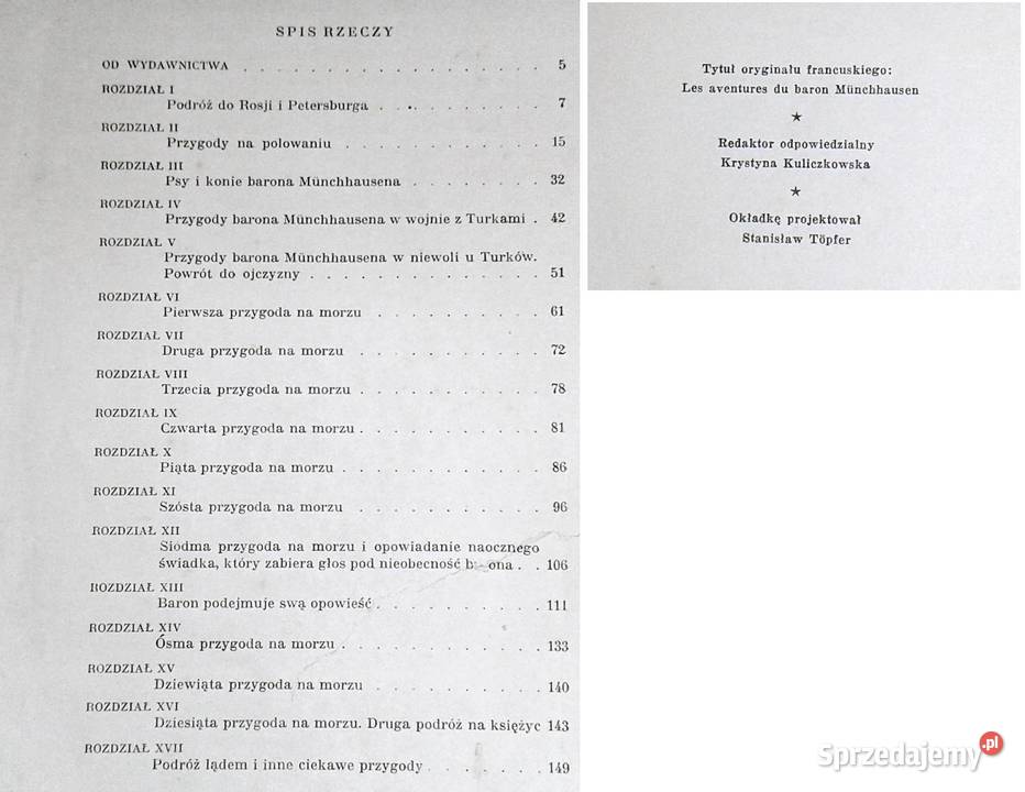 Przygody Barona Munchhausena Teofil Gautier Rok wydania 1951 Pozostałe Chełm
