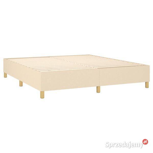 vidaXL Łóżko kontynentalne z materacem kremowe Warszawa