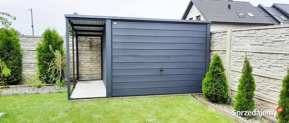 GARAŻ BLASZANY 3m x 5m WIATA 1m SPAD TYŁ BRAMA Łapanów