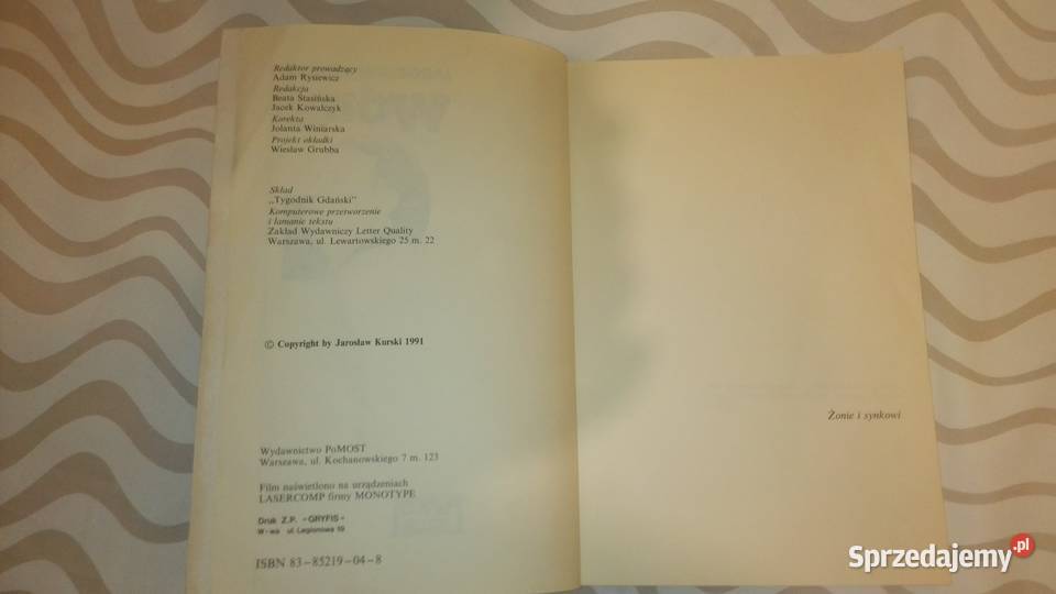 Jarosław Kurski Wódz 1991 rzadkie wydanie Katowice