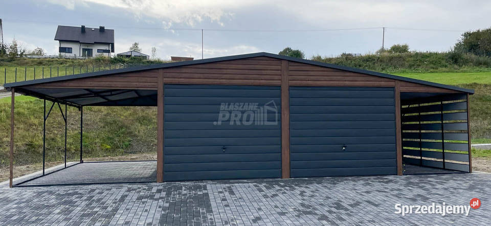 Garaz blaszany 6x6 2x wiata 3x6 2x Brama uchylna Włocławek sprzedam