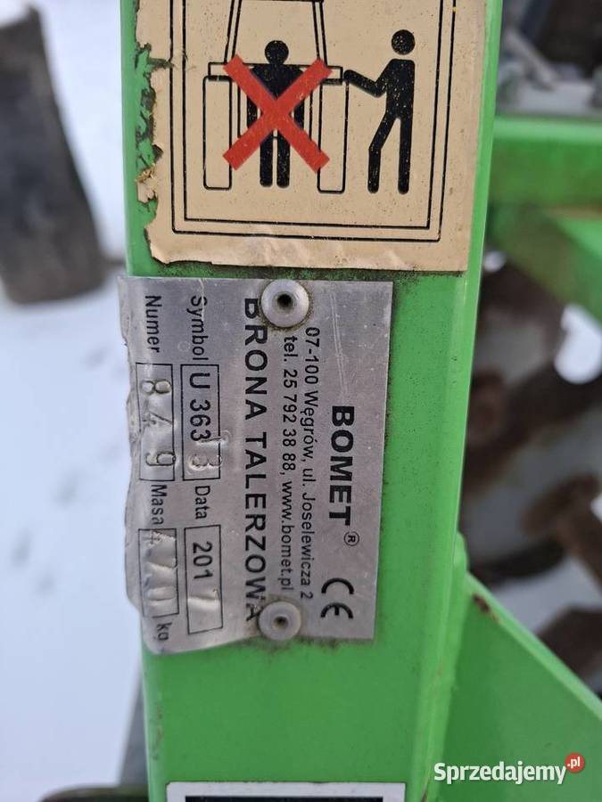 Brona talerzowa Bomet 2x9 świętokrzyskie sprzedam