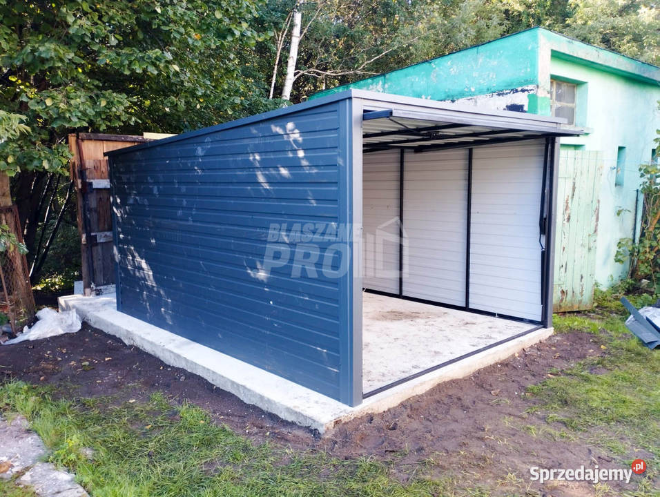 Garaż blaszany 3x4m Brama uchylna Antracyt Dach Sprzedaż Braniewo