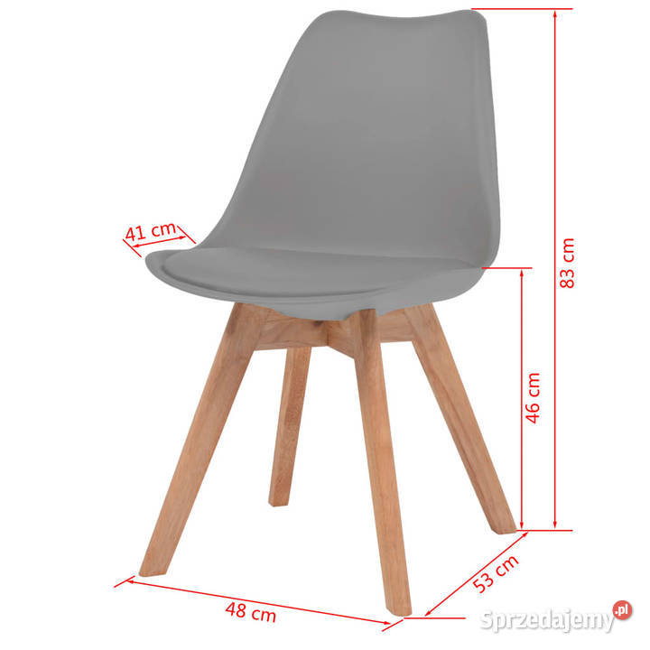 Krzesła stołowe 6 szare plastikowe WM274851 Warszawa