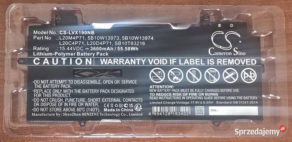 Bateria 3600mAh kompatybilna z Lenovo ThinkPad Pozostałe Lubanie
