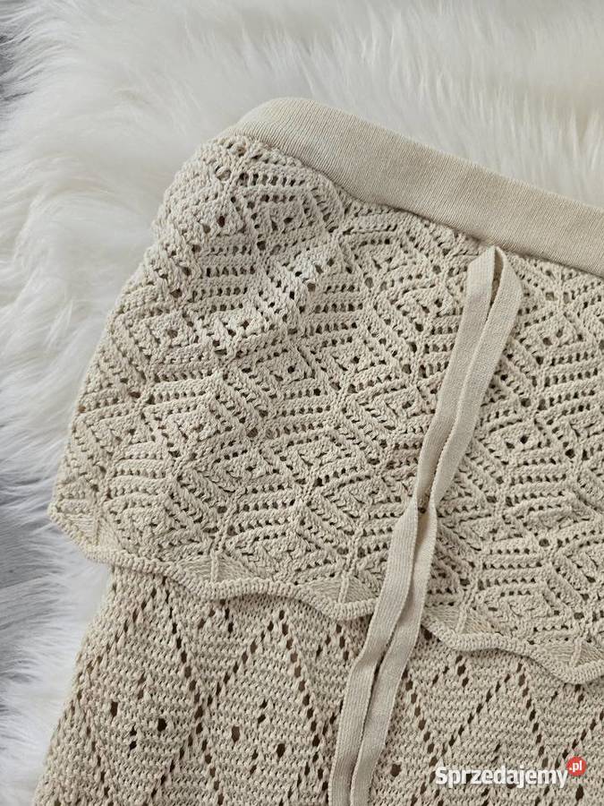 Sukienka szydełkowa boho maxi beżowa Spódnice i sukienki sprzedam