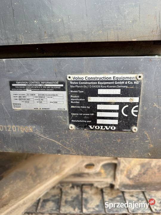 KOPARKA GĄSIENICOWA VOLVO EC210CL 2008 nie Koparki Źródła