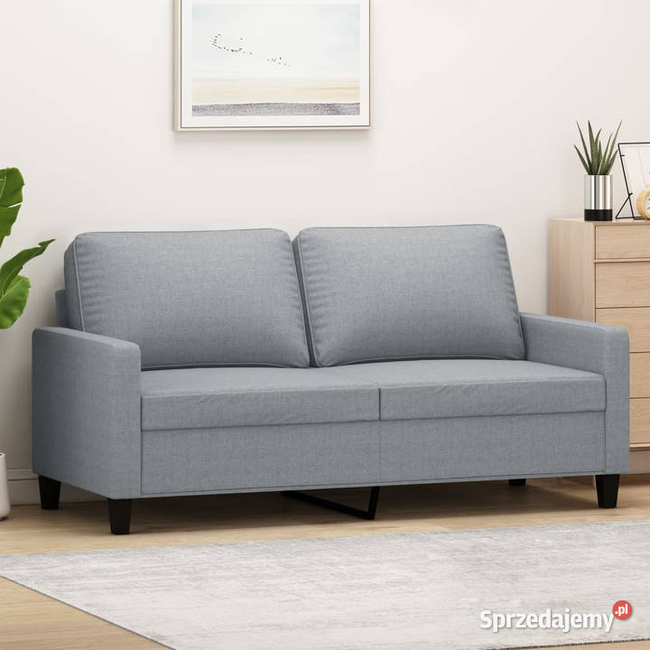 Sofa 2osobowa jasnoszara 140 tapicerowana