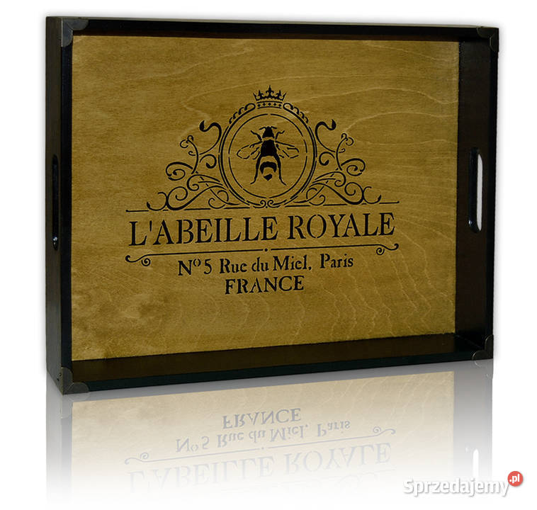 duża TACA drewniana vintage LABEILLE ROYALE Bydgoszcz