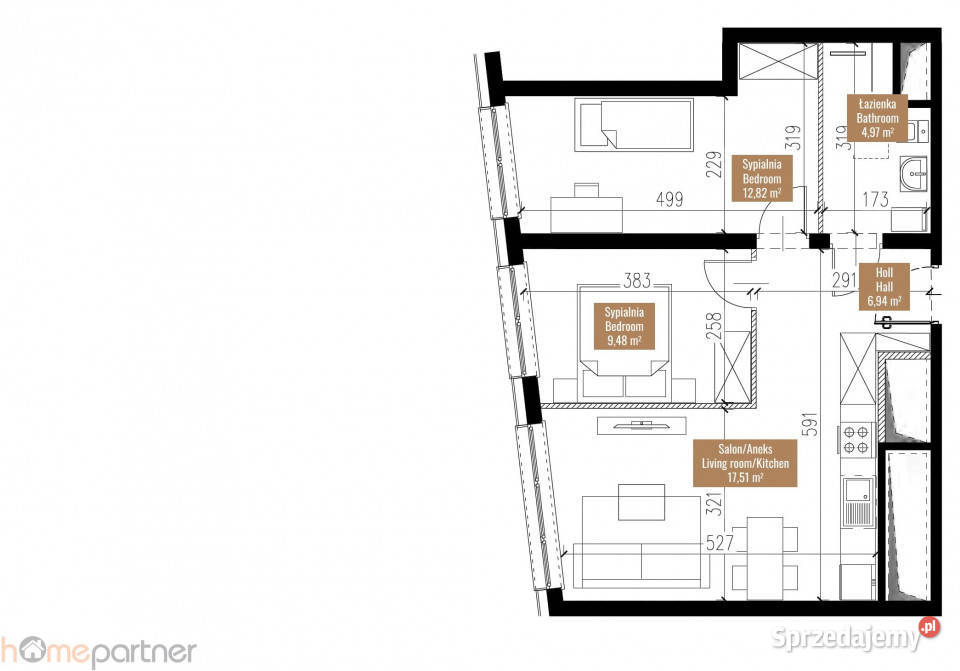 Sprzedam mieszkanie 5222m2 3 pokojowe Wrocław