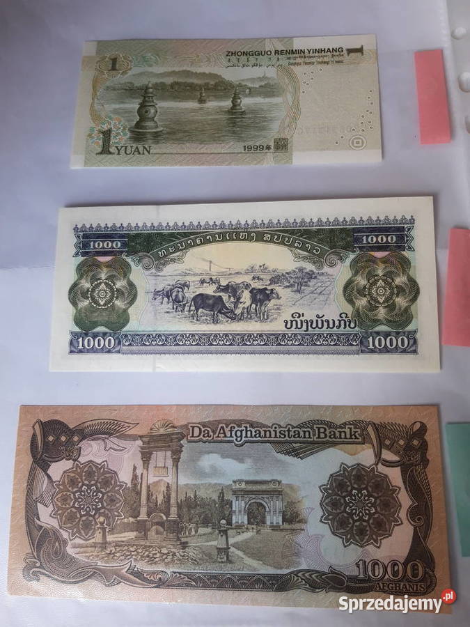 Banknot kolekcjonerski Afganistan Laos Chiny Ruda Śląska