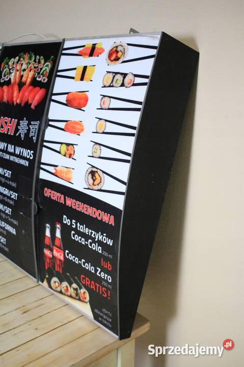 Podświetalny banerreklamamenu restauracji Góra
