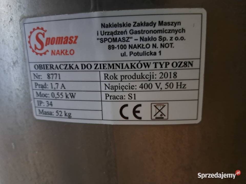 obieraczka do ziemniaków Spomasz Rewal sprzedam