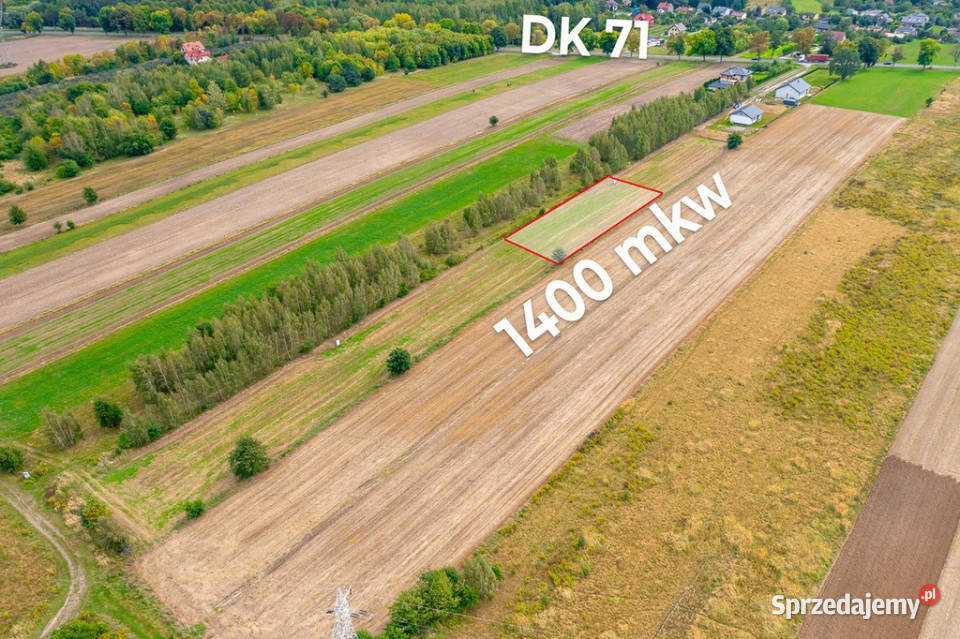 Spokojna działka 1400 m Skotniki Media WZ budowlana