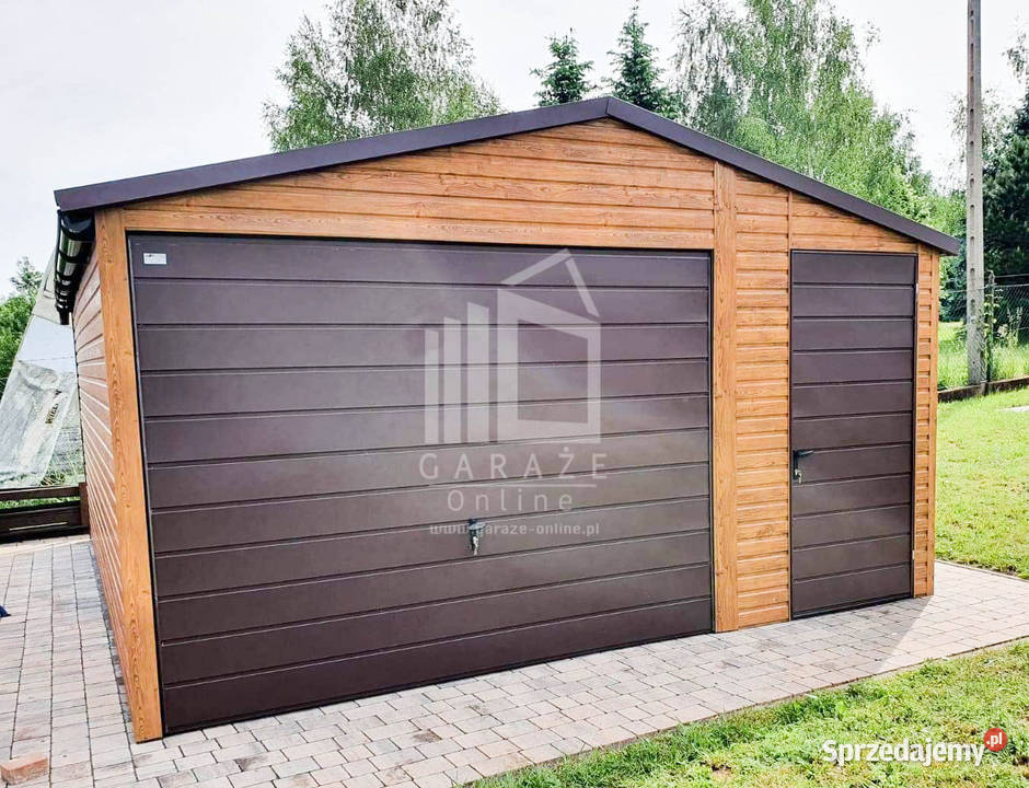 GARAŻ BLASZANY 45m x 6m blachodachówka drzwi małopolskie Gdów