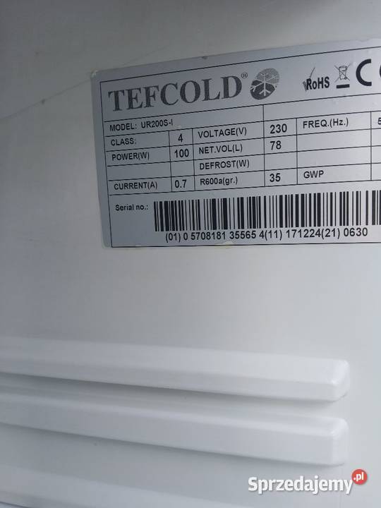 Lodówka podblatowa ze stali TEFCOLD UR200SI Warszawa sprzedam