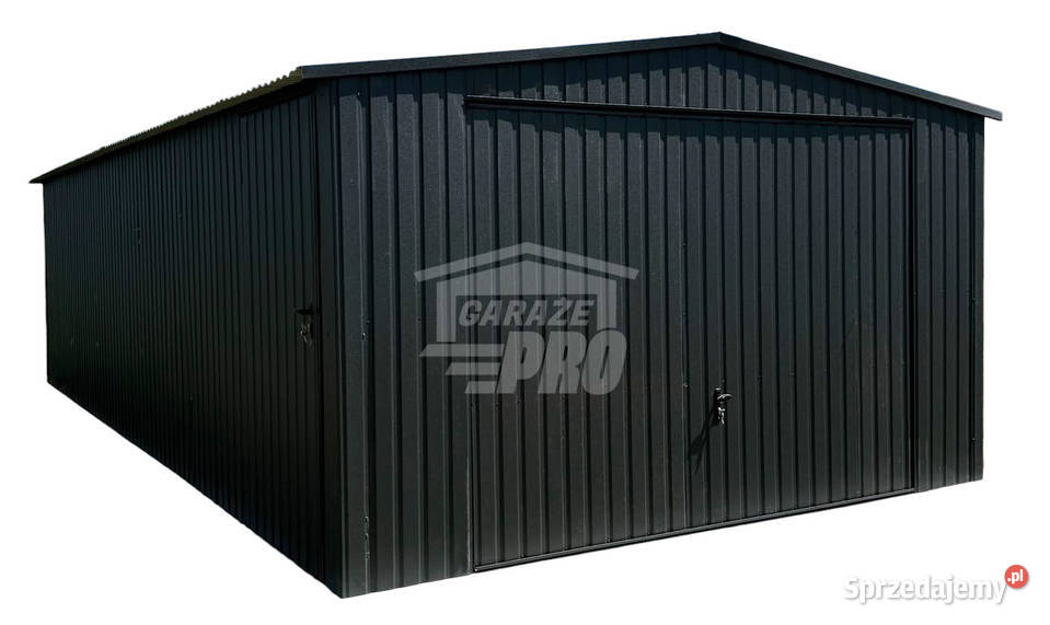 Garaz blaszany 4x7 m brama uchylna drzwi okno 28m2
