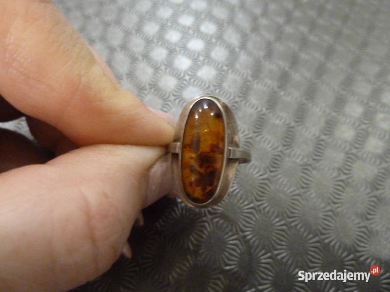 Srebrny z bursztynem Fischland 835 Pierścionki Radom