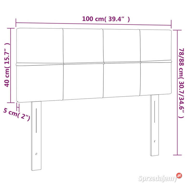 Zagłówek do łóżka z LED ciemnozielony 100x5x7888